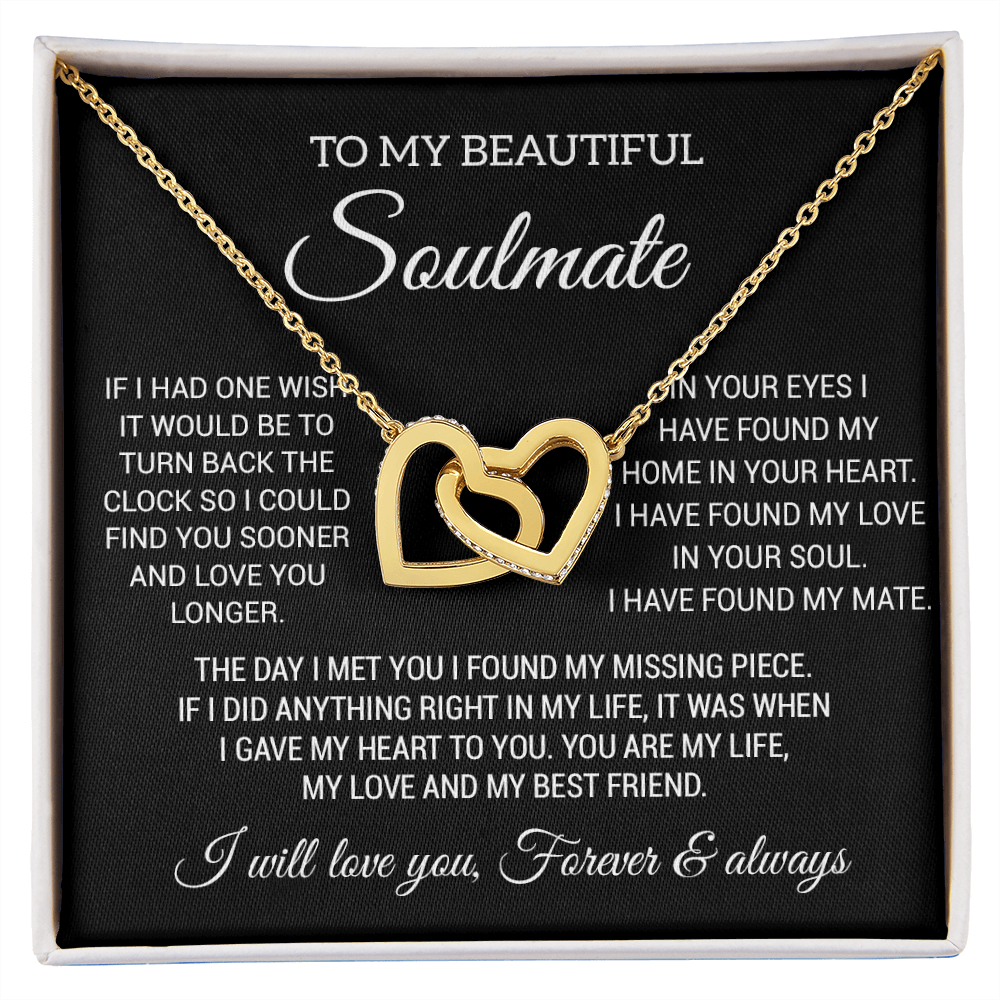 To My Soulmate Necklace, Gift For Wife Girlfriend From Husband, Birthday Gift