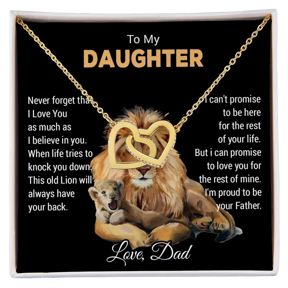 To My Daughter Necklace, Xmas Gift For Daughter From Dad, Daughter Father Lion