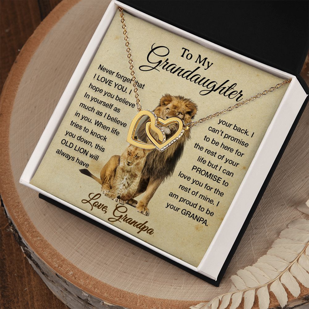 To My Granddaughter Necklace , Gift From Grandpa Papa Lion Dad, Christmas Gift