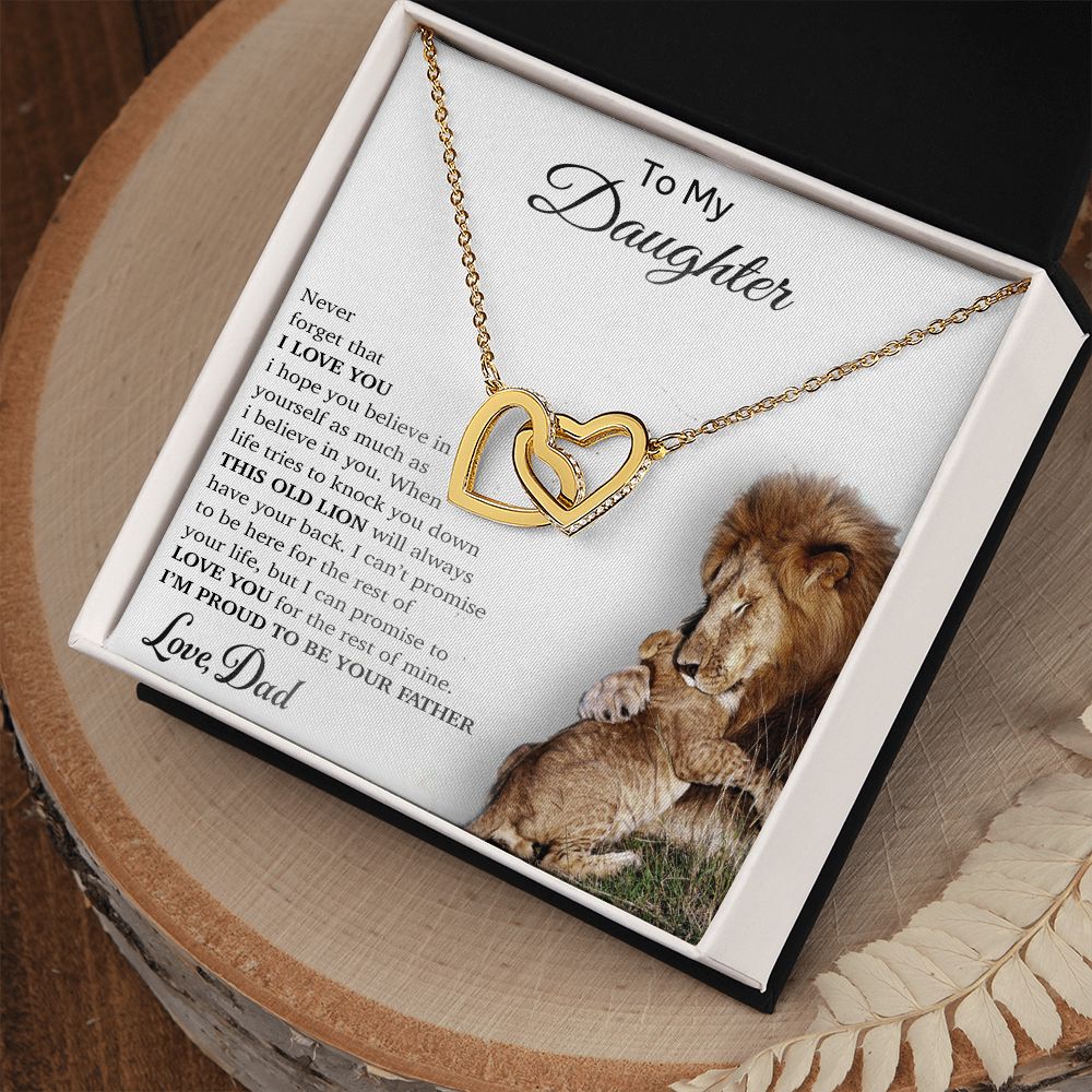 To My Daughter Necklace, Gift For Daughter From Dad, Daughter Father Lion Gift