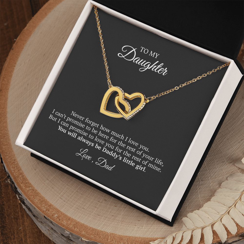 To My Daughter Heart Pendant Necklace - Daddy's Little Girl