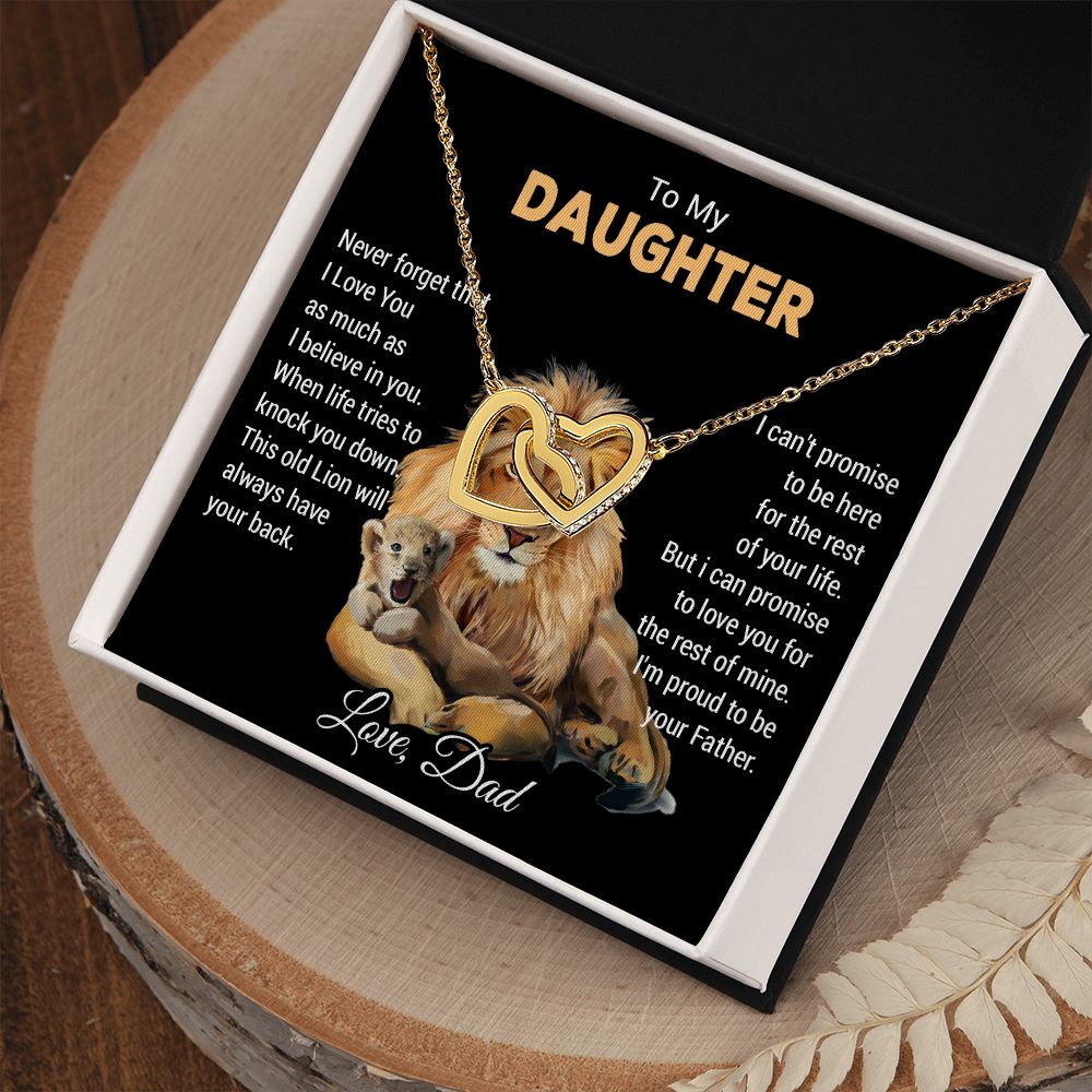 To My Daughter Necklace, Xmas Gift For Daughter From Dad, Daughter Father Lion