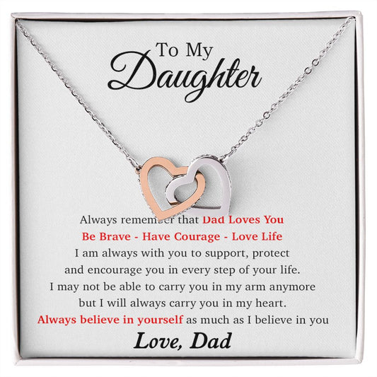 To My Daughter Necklace, Gift For Daughter From Dad, Daughter Father Necklace