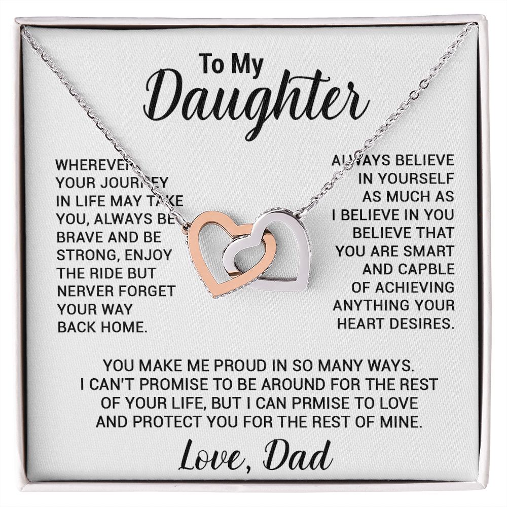 To My Daughter Necklace, Gift For Daughter From Dad, Daughter Father Necklace