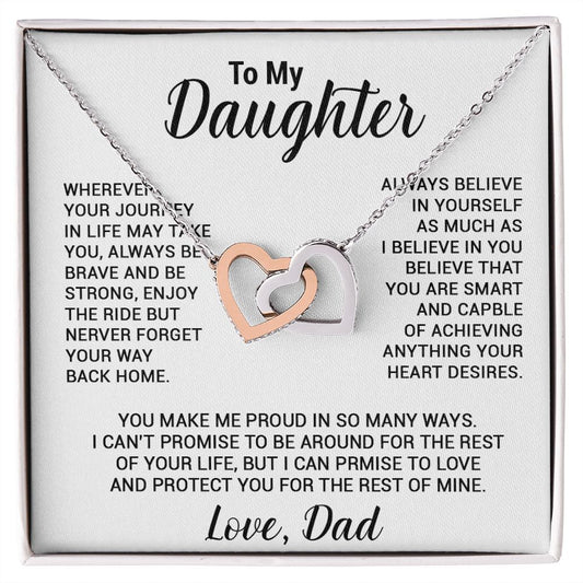 To My Daughter Necklace, Gift For Daughter From Dad, Daughter Father Necklace