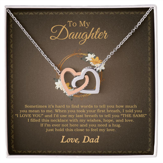 To My Daughter Necklace, Gift For Daughter From Dad, Daughter Father Necklace