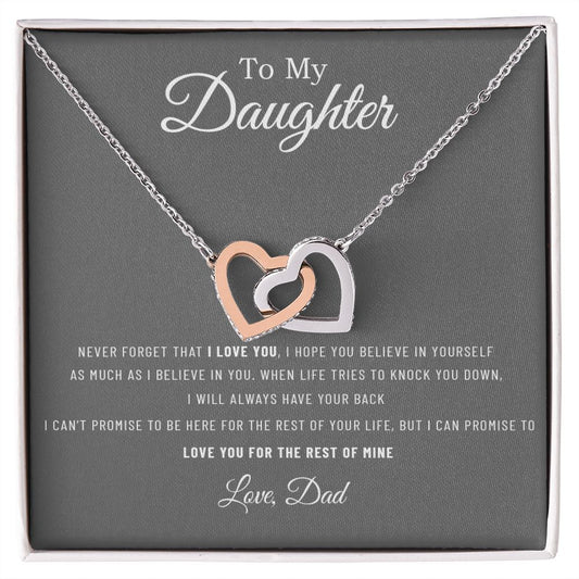 To My Daughter Necklace, Gift For Daughter From Dad, Daughter Father Necklace88