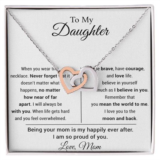 To My Daughter Necklace, Gift For Daughter From Mom, Daughter Mother Necklace555