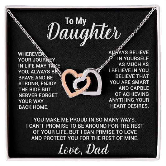 To My Daughter Necklace, Gift For Daughter From Dad, Daughter Father Necklace