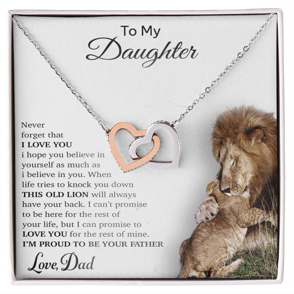 To My Daughter Necklace, Gift For Daughter From Dad, Daughter Father Lion Gift