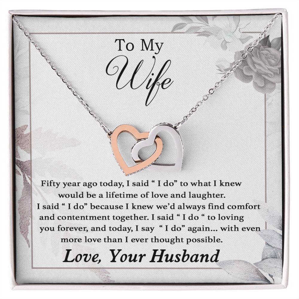 To My Wife Necklace Romantic 50 Years 50th Wedding Anniversary Gift