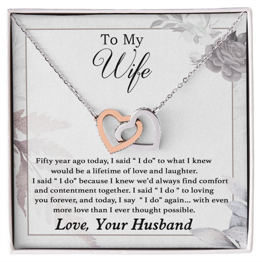 To My Wife Necklace Romantic 50 Years 50th Wedding Anniversary Gift