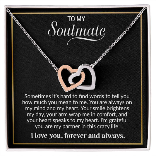 To My Soulmate Necklace, Valentine Gift For Her, Gift For Soulmate