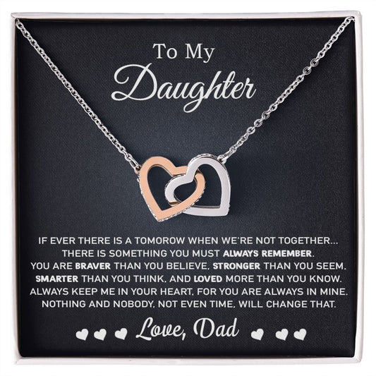 To My Daughter Necklace, Birthday Gift For Daughter From Dad, Graduation Jewelry