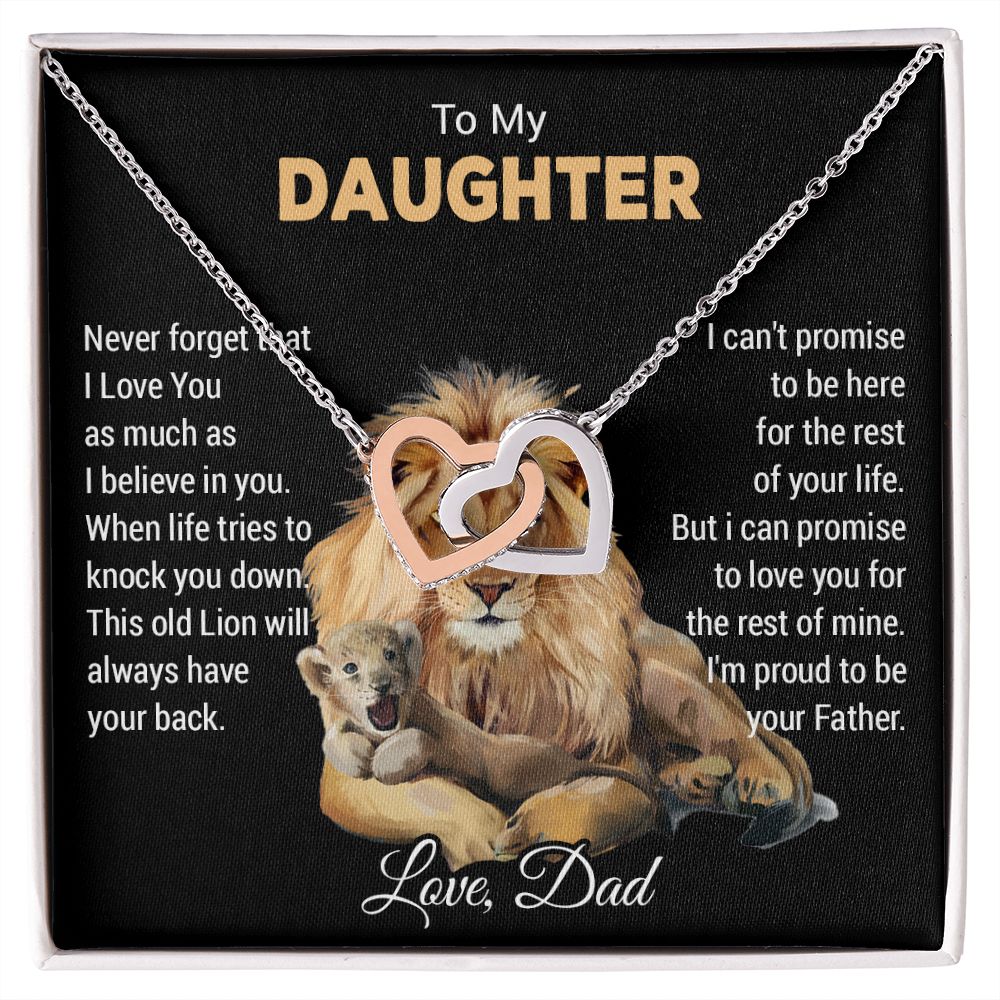 To My Daughter Necklace, Xmas Gift For Daughter From Dad, Daughter Father Lion