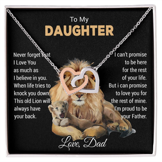 To My Daughter Necklace, Xmas Gift For Daughter From Dad, Daughter Father Lion