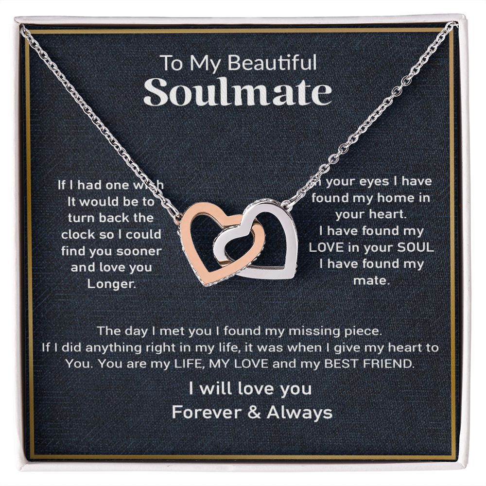 To My Soulmate Necklace, Gift For Her, Gift For Soulmate, Valentine's Gift for My Wife Girlfriend