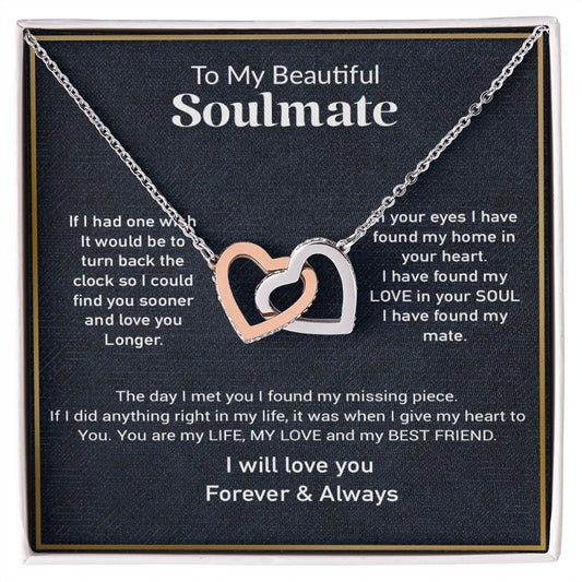 To My Soulmate Necklace, Gift For Her, Gift For Soulmate, Valentine's Gift for My Wife Girlfriend