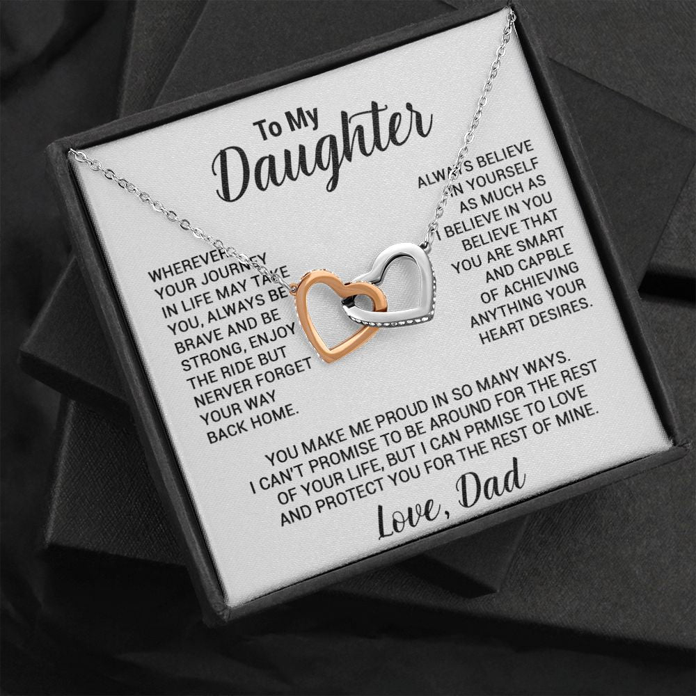 To My Daughter Necklace, Gift For Daughter From Dad, Daughter Father Necklace