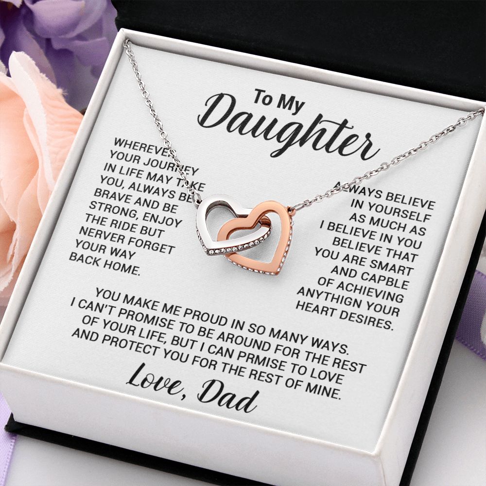 To My Daughter Necklace, Gift For Daughter From Dad, Daughter Father Necklace