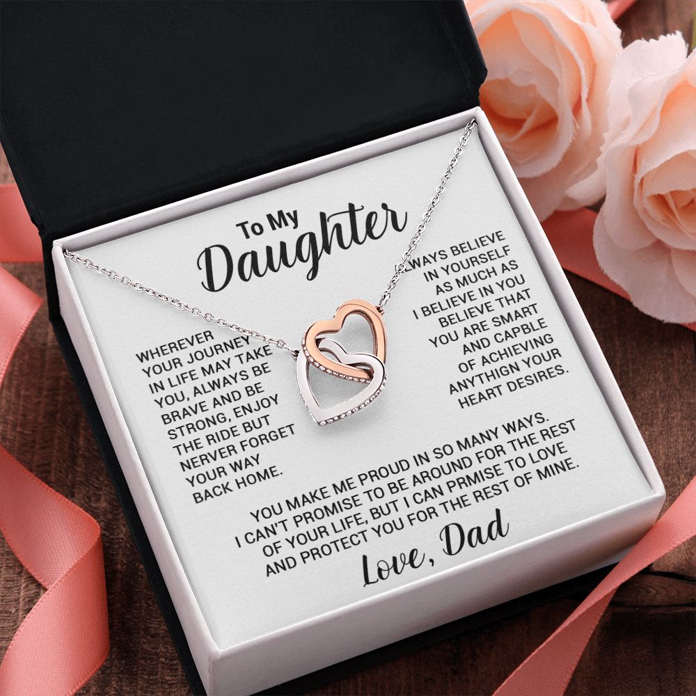 To My Daughter Necklace, Gift For Daughter From Dad, Daughter Father Necklace