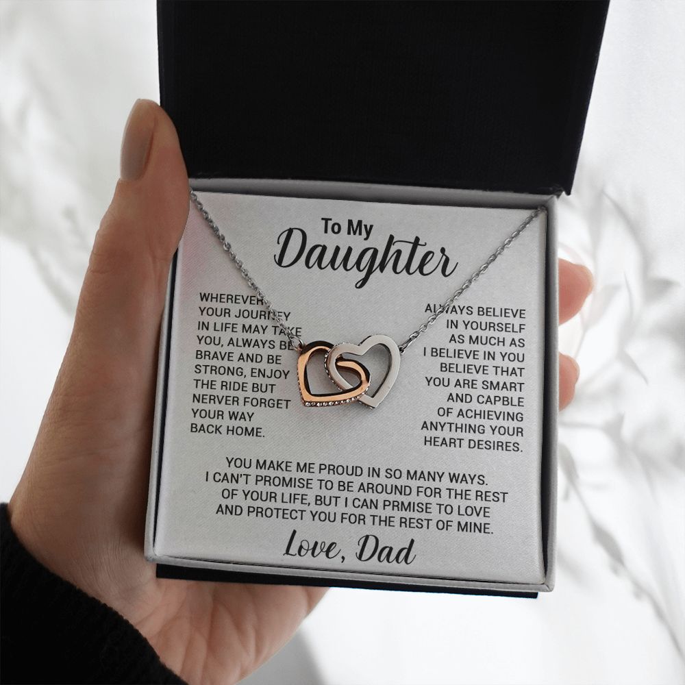 To My Daughter Necklace, Gift For Daughter From Dad, Daughter Father Necklace