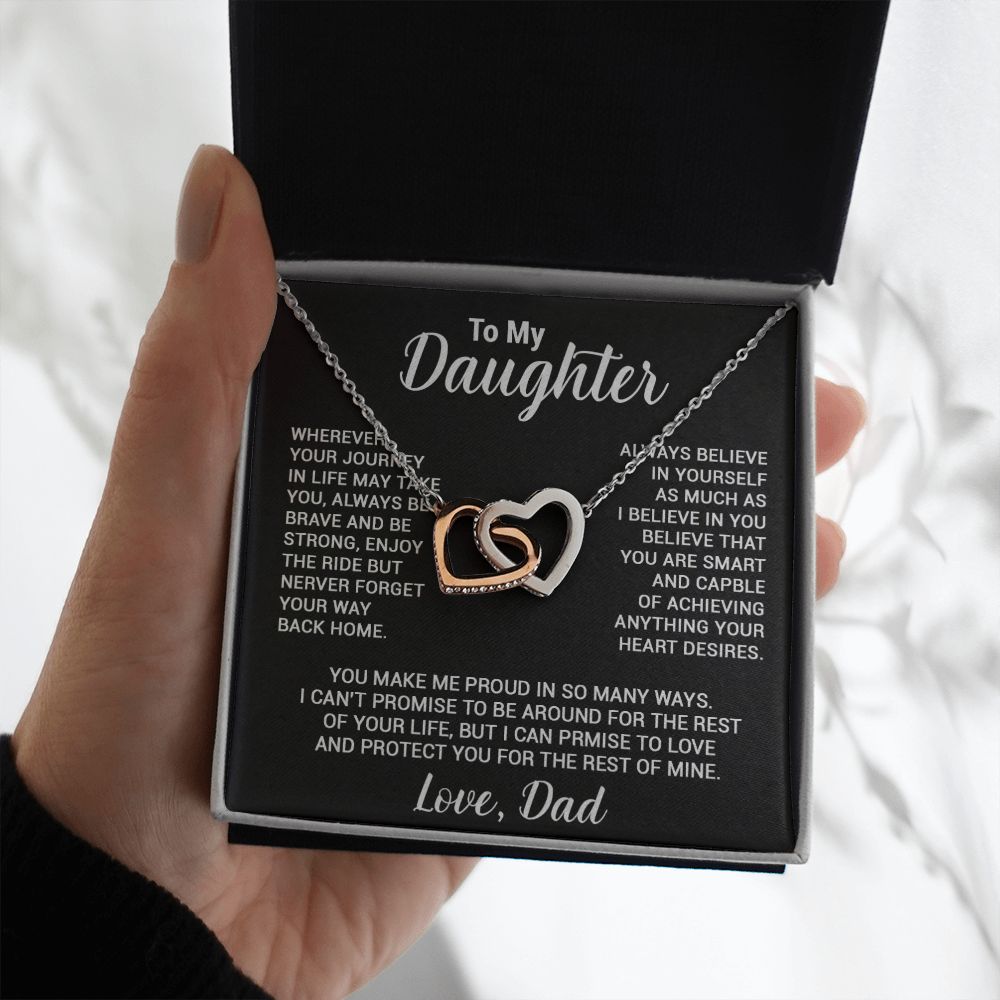 To My Daughter Necklace, Gift For Daughter From Dad, Daughter Father Necklace
