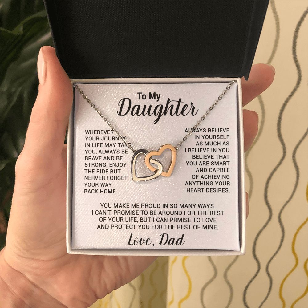 To My Daughter Necklace, Gift For Daughter From Dad, Daughter Father Necklace