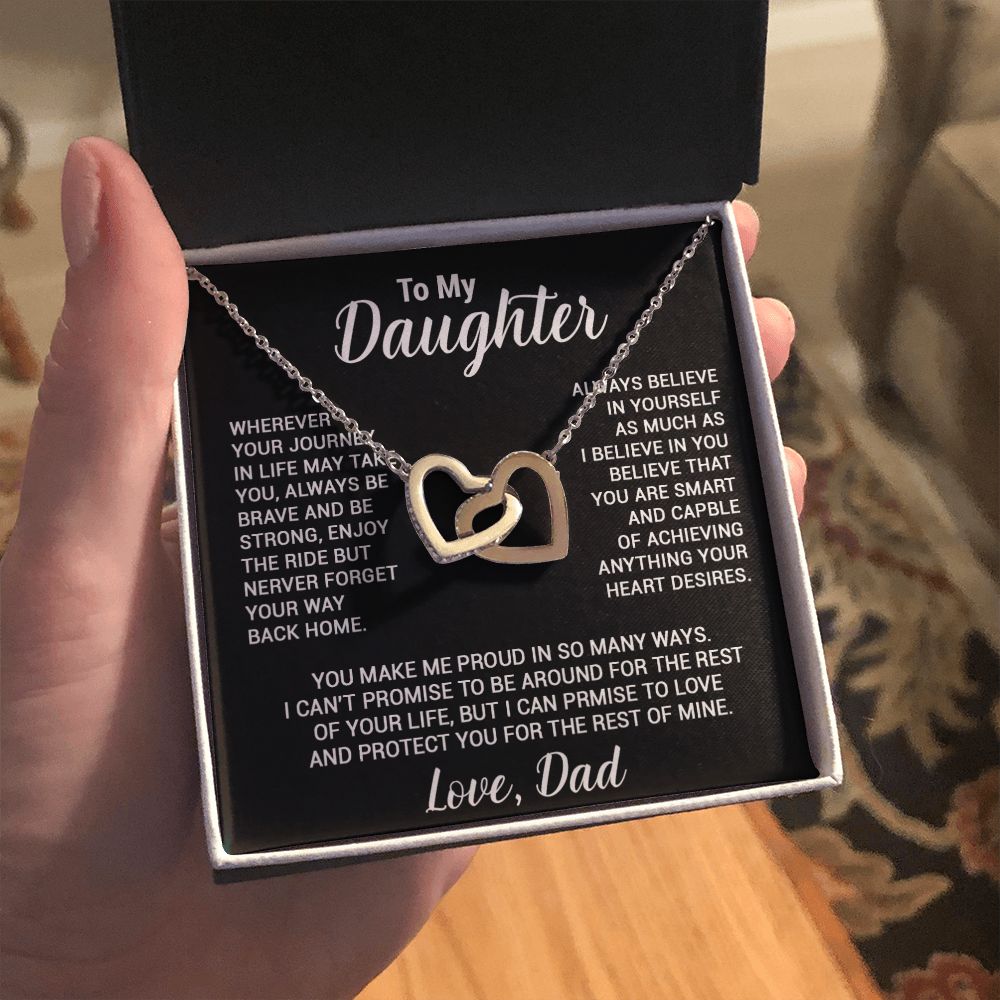 To My Daughter Necklace, Gift For Daughter From Dad, Daughter Father Necklace
