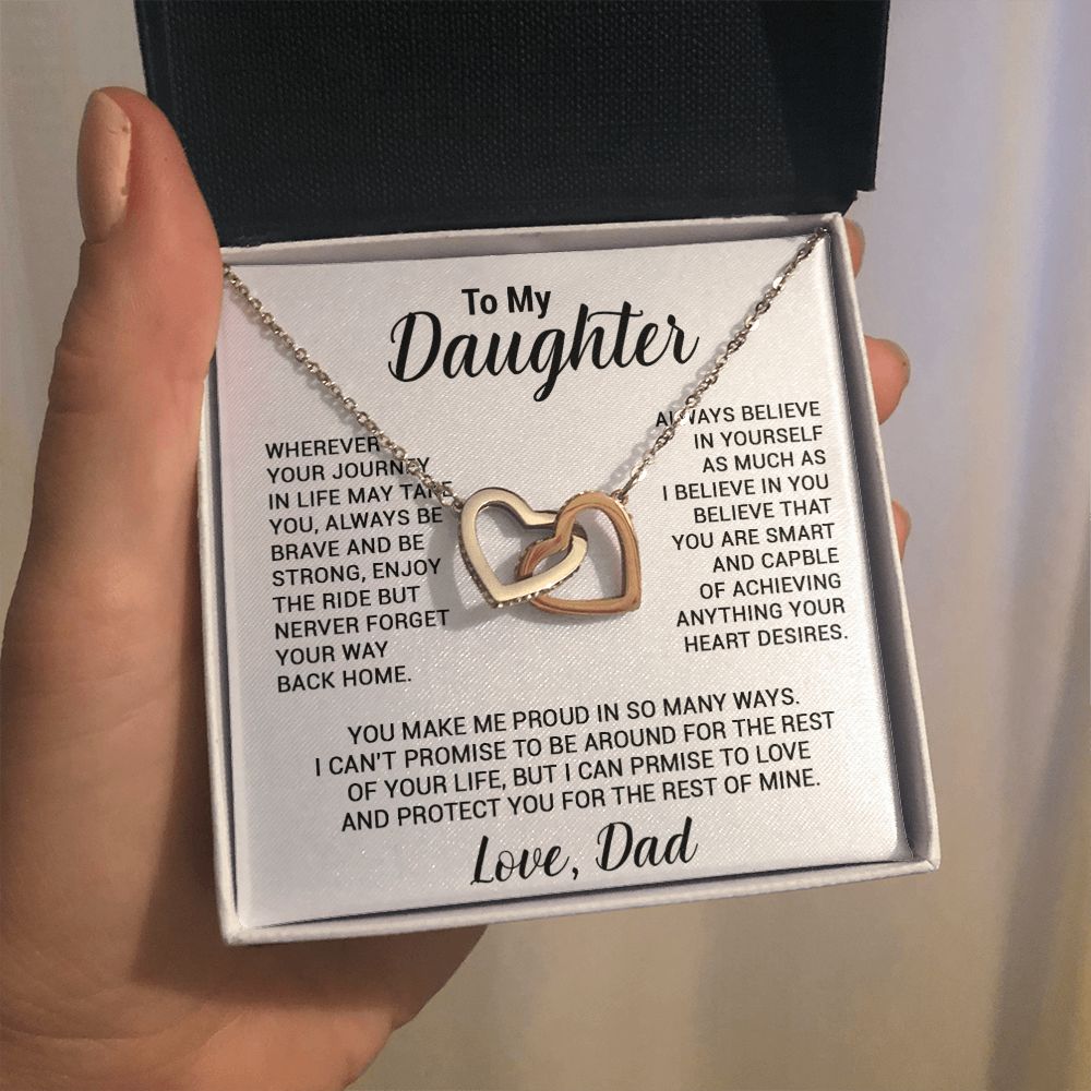 To My Daughter Necklace, Gift For Daughter From Dad, Daughter Father Necklace