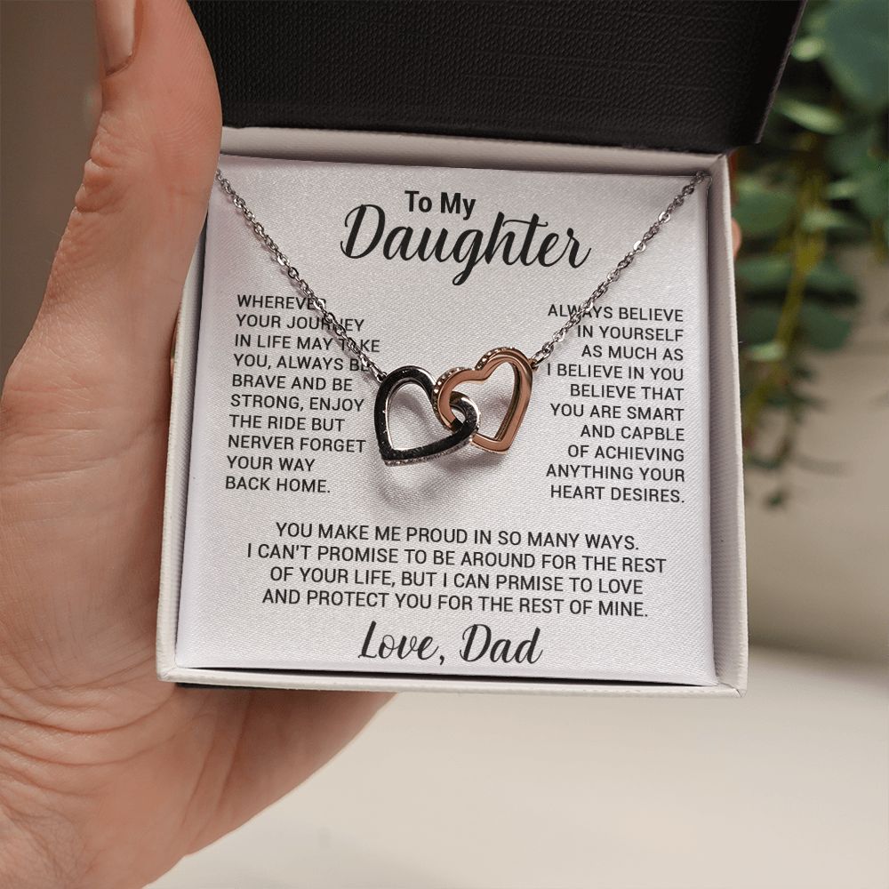 To My Daughter Necklace, Gift For Daughter From Dad, Daughter Father Necklace