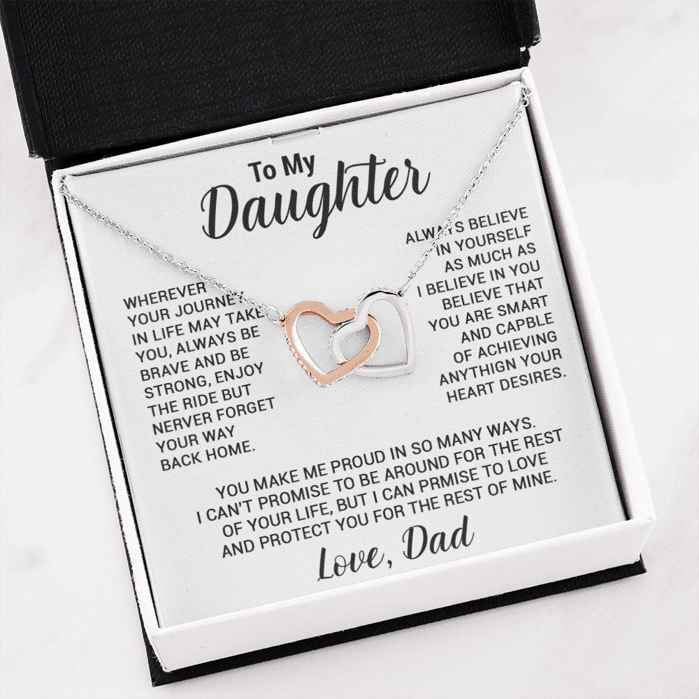 To My Daughter Necklace, Gift For Daughter From Dad, Daughter Father Necklace