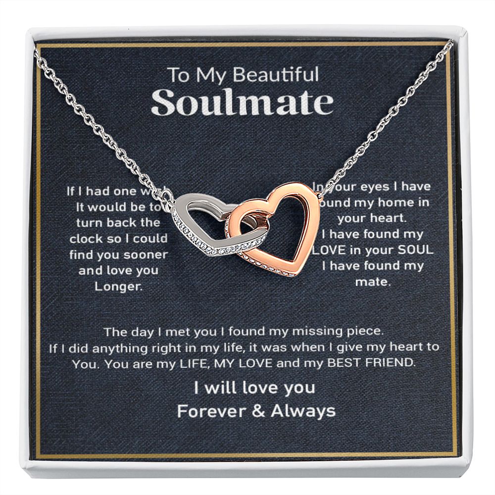 To My Soulmate Necklace, Gift For Her, Gift For Soulmate, Valentine's Gift for My Wife Girlfriend