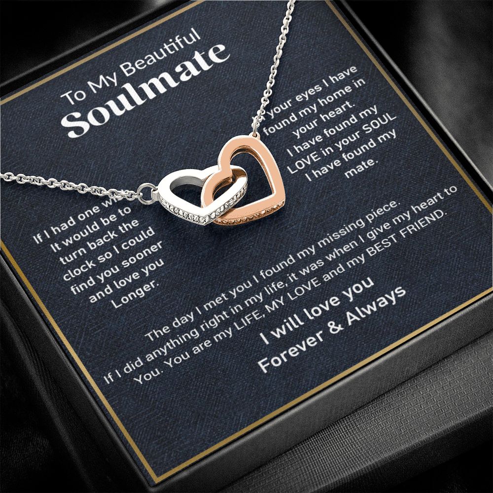 To My Soulmate Necklace, Gift For Her, Gift For Soulmate, Valentine's Gift for My Wife Girlfriend
