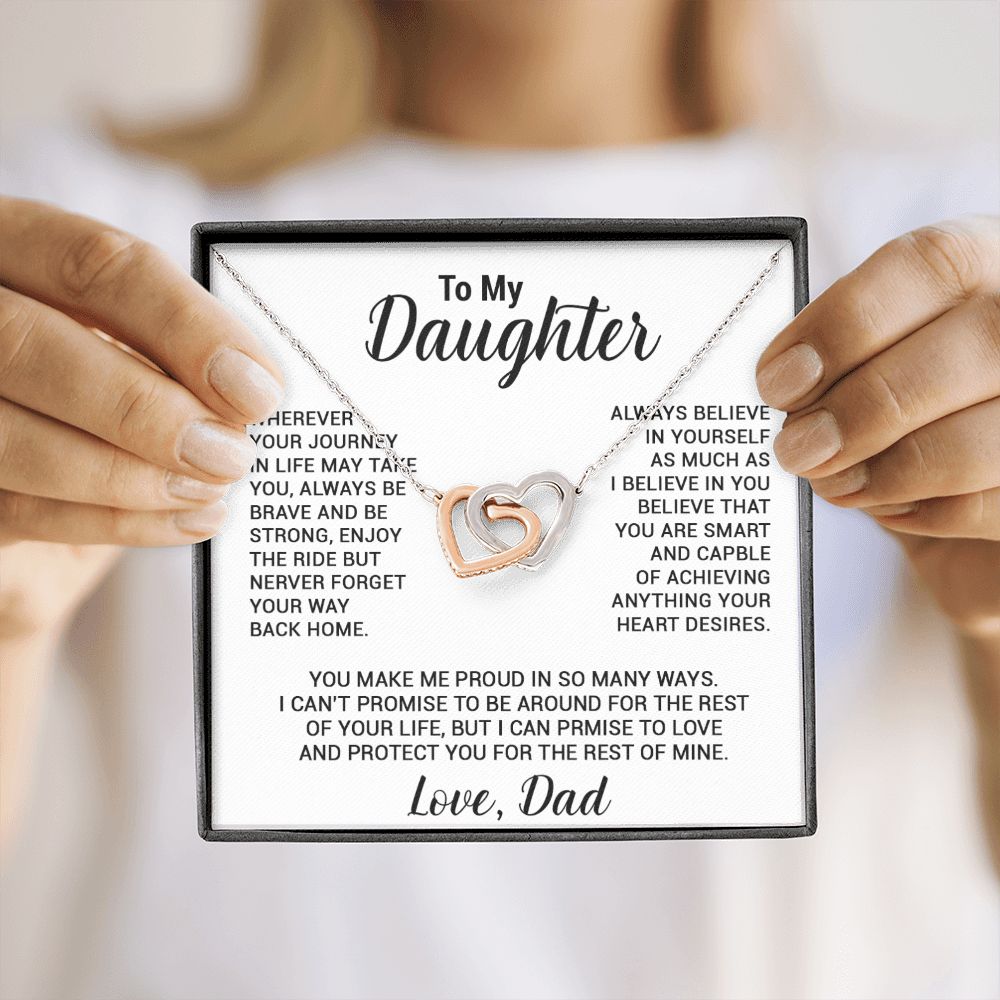 To My Daughter Necklace, Gift For Daughter From Dad, Daughter Father Necklace