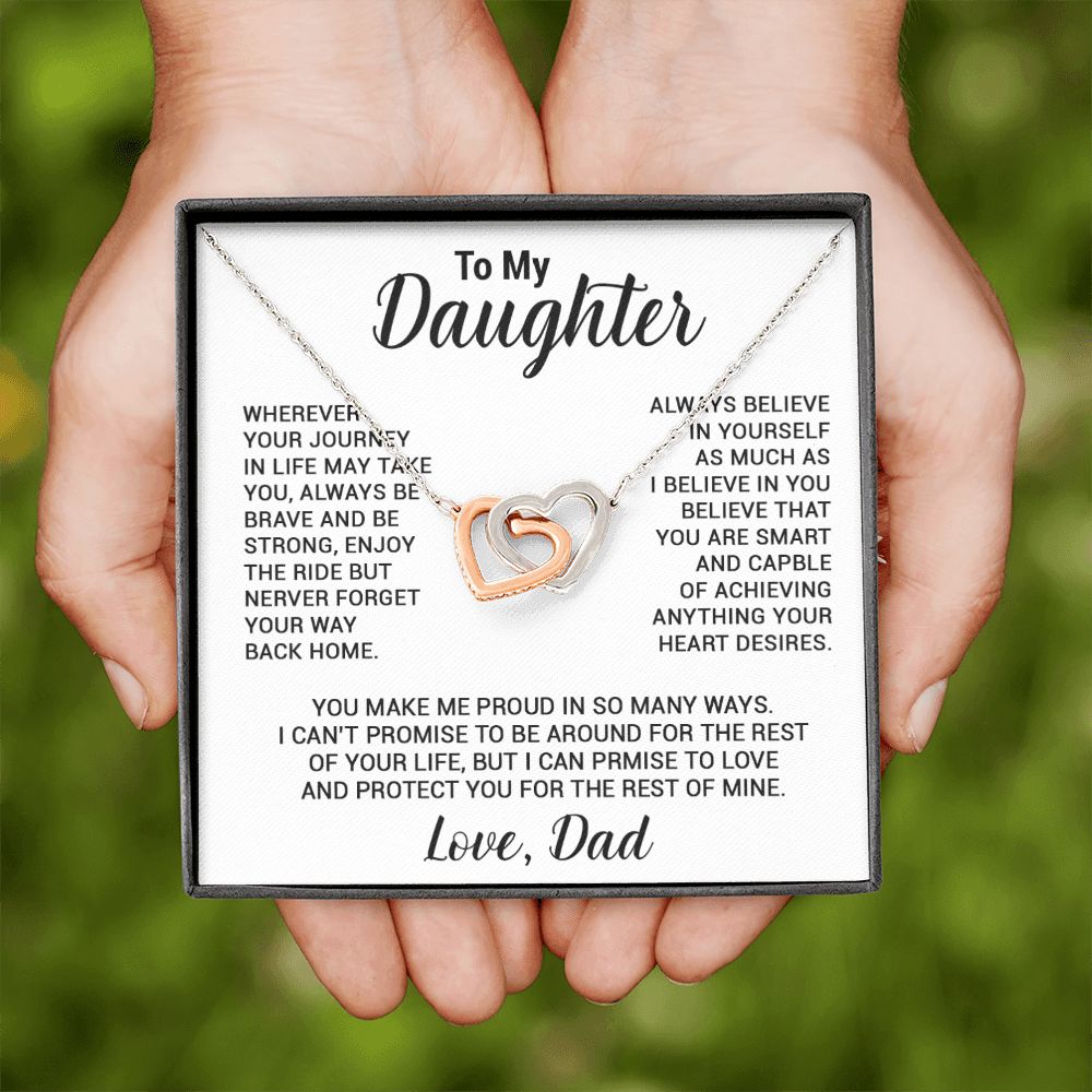 To My Daughter Necklace, Gift For Daughter From Dad, Daughter Father Necklace