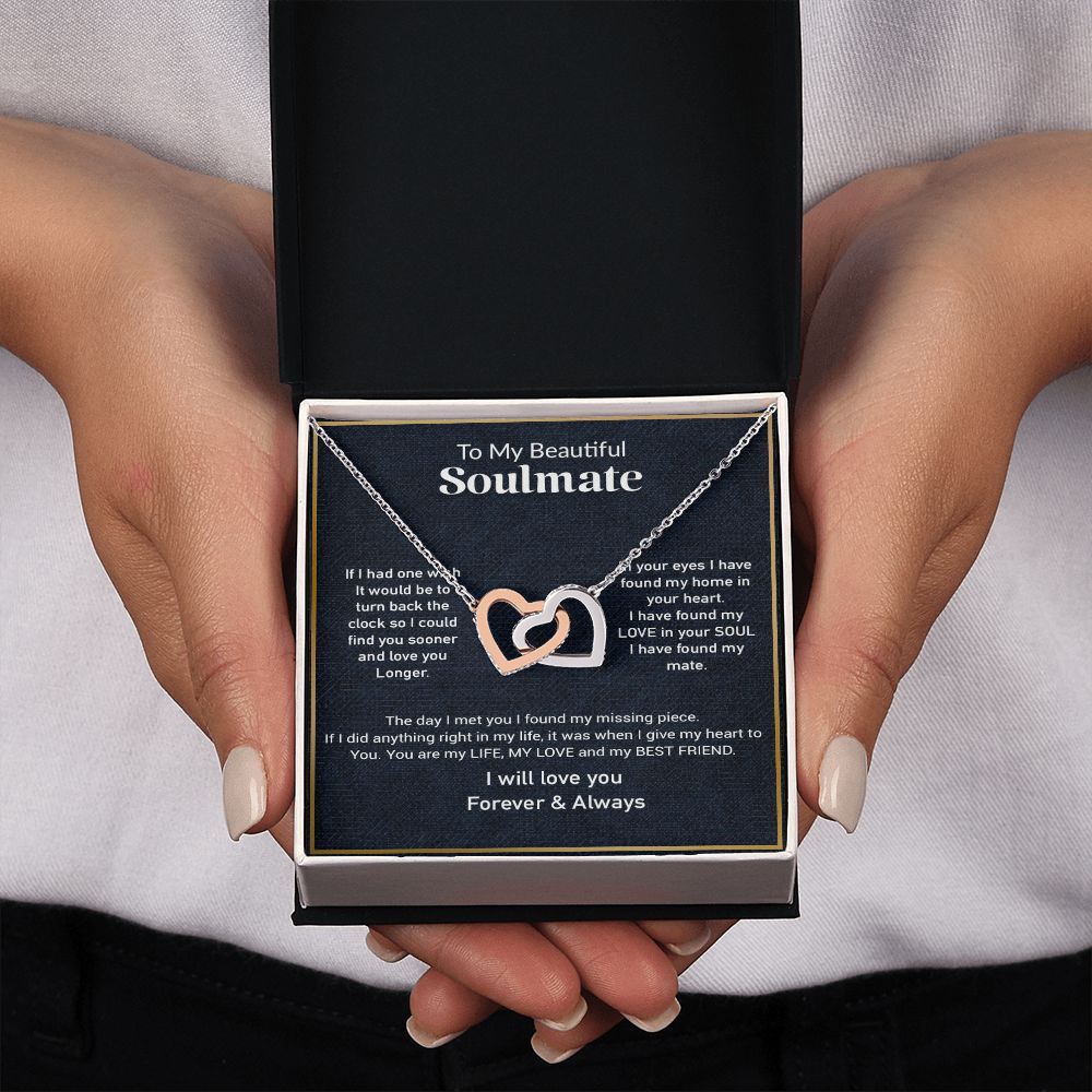 To My Soulmate Necklace, Gift For Her, Gift For Soulmate, Valentine's Gift for My Wife Girlfriend