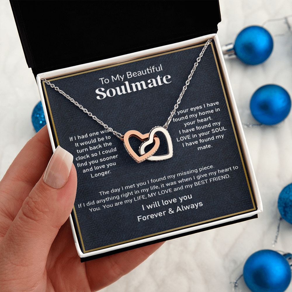 To My Soulmate Necklace, Gift For Her, Gift For Soulmate, Valentine's Gift for My Wife Girlfriend