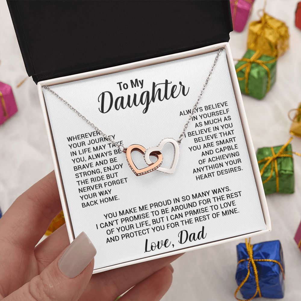 To My Daughter Necklace, Gift For Daughter From Dad, Daughter Father Necklace