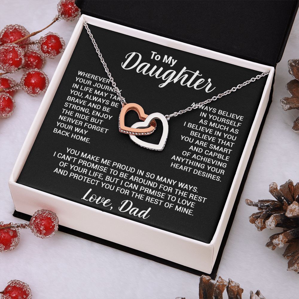 To My Daughter Necklace, Gift For Daughter From Dad, Daughter Father Necklace