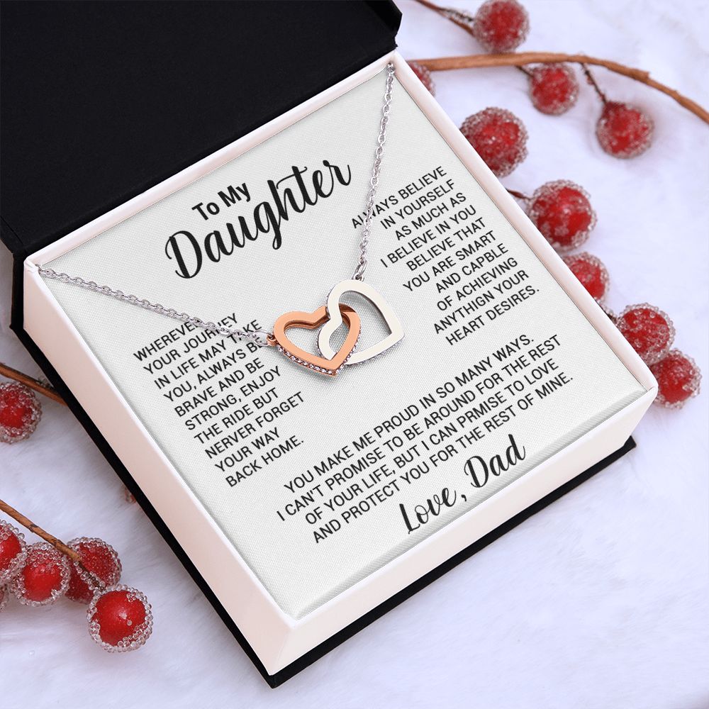 To My Daughter Necklace, Gift For Daughter From Dad, Daughter Father Necklace