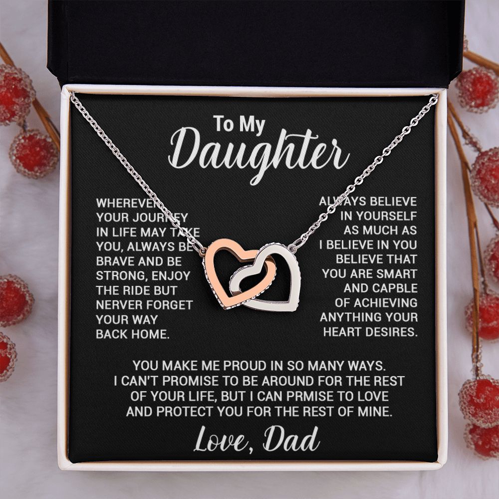 To My Daughter Necklace, Gift For Daughter From Dad, Daughter Father Necklace
