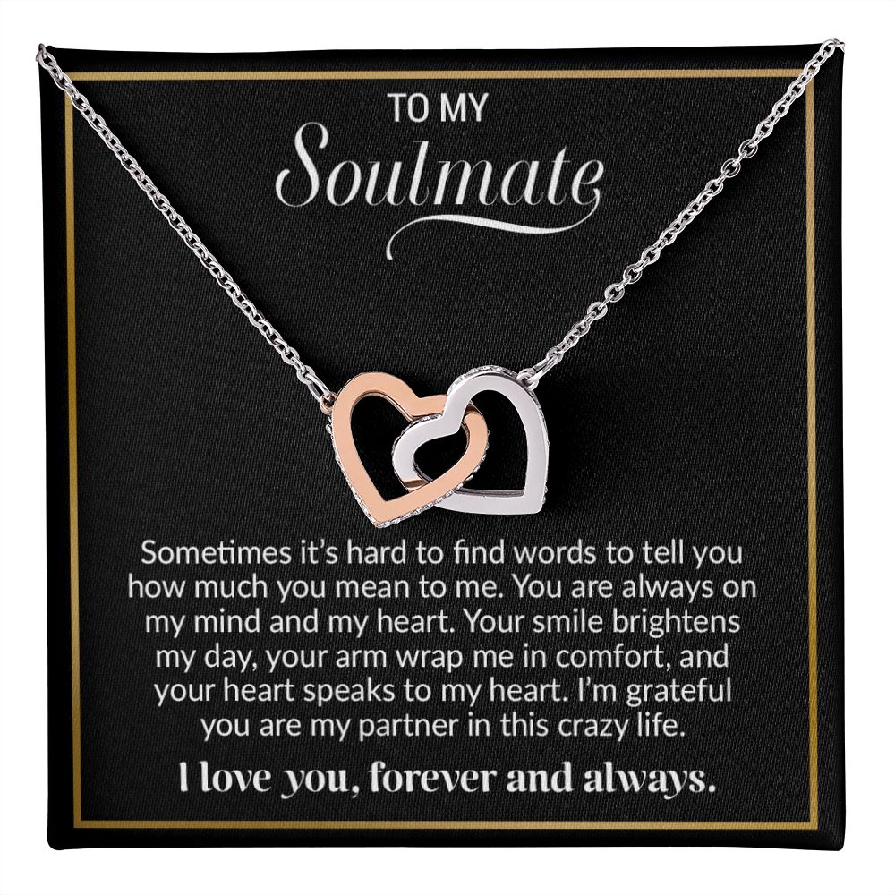 To My Soulmate Necklace, Valentine Gift For Her, Gift For Soulmate