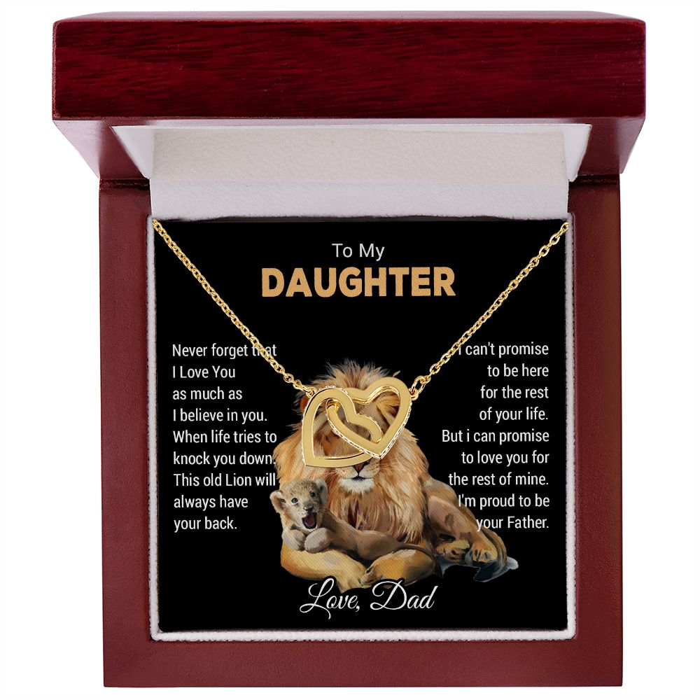 To My Daughter Necklace, Xmas Gift For Daughter From Dad, Daughter Father Lion