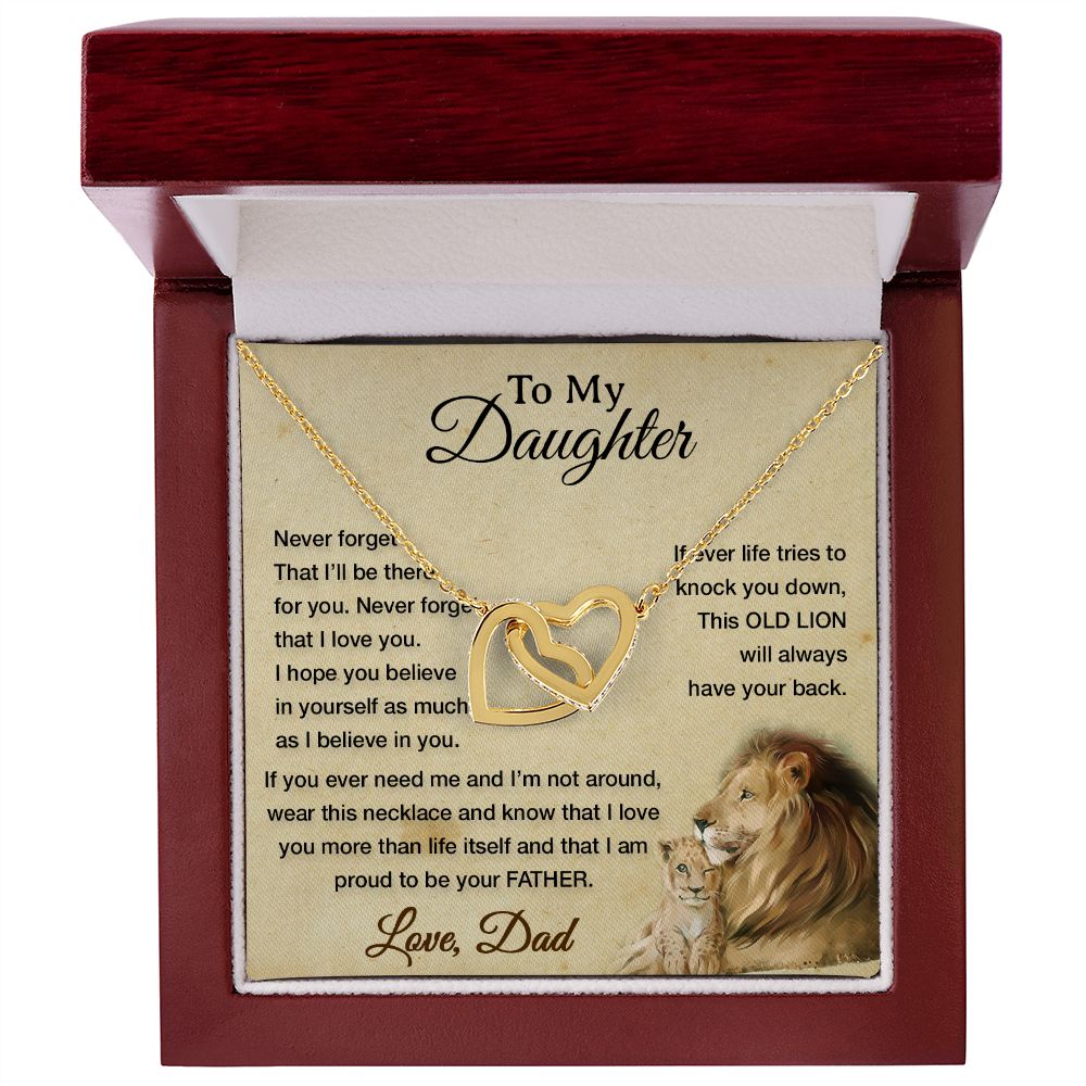 To My Daughter Necklace, Xmas Gift For Daughter From Dad, Daughter Father Lion