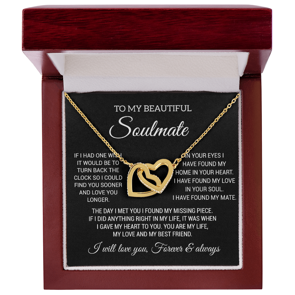 To My Soulmate Necklace, Gift For Wife Girlfriend From Husband, Birthday Gift