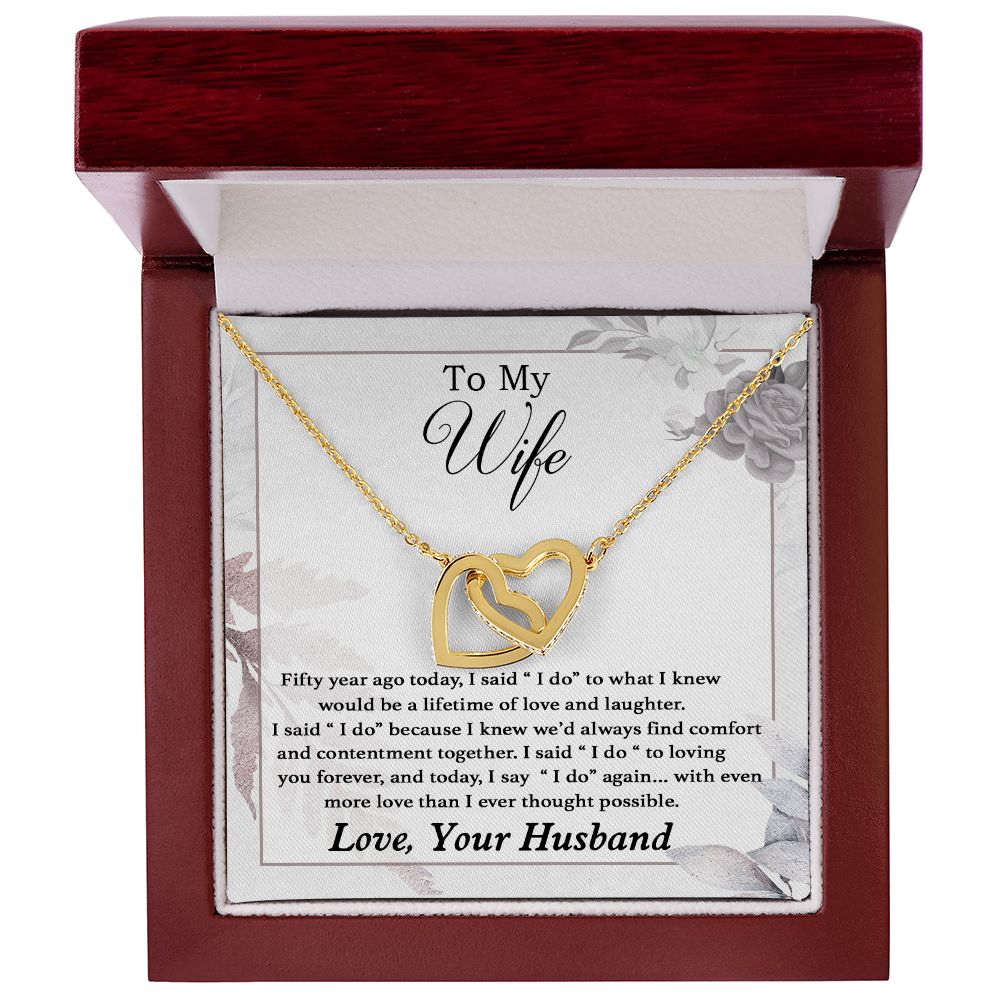 To My Wife Necklace Romantic 50 Years 50th Wedding Anniversary Gift