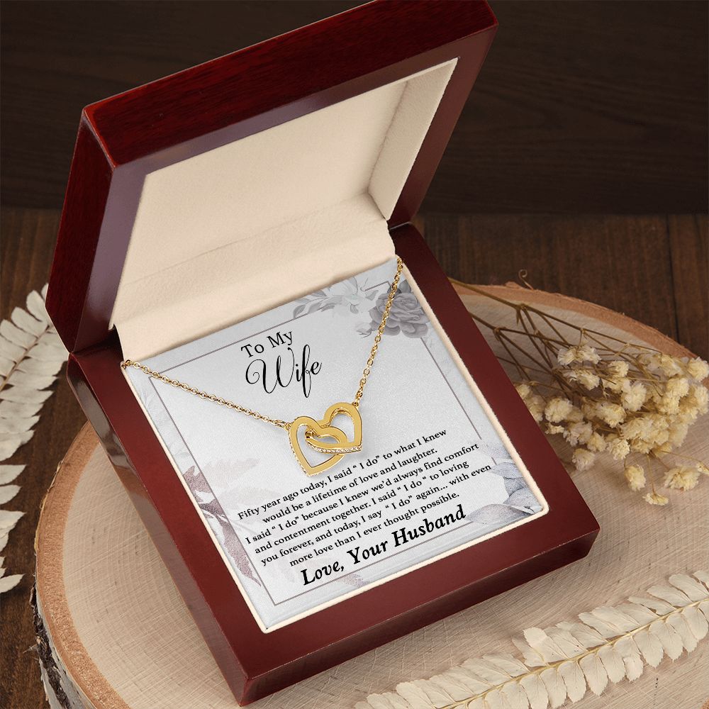 To My Wife Necklace Romantic 50 Years 50th Wedding Anniversary Gift
