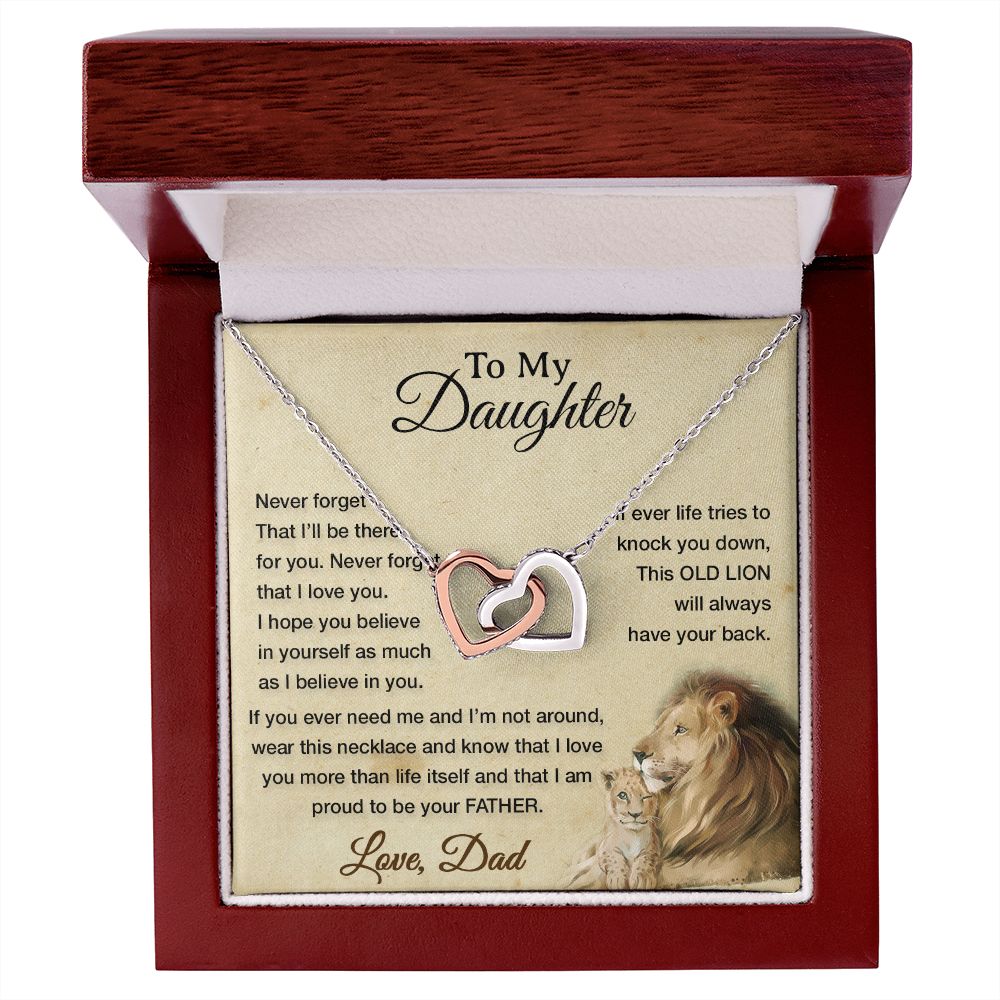 To My Daughter Necklace, Xmas Gift For Daughter From Dad, Daughter Father Lion