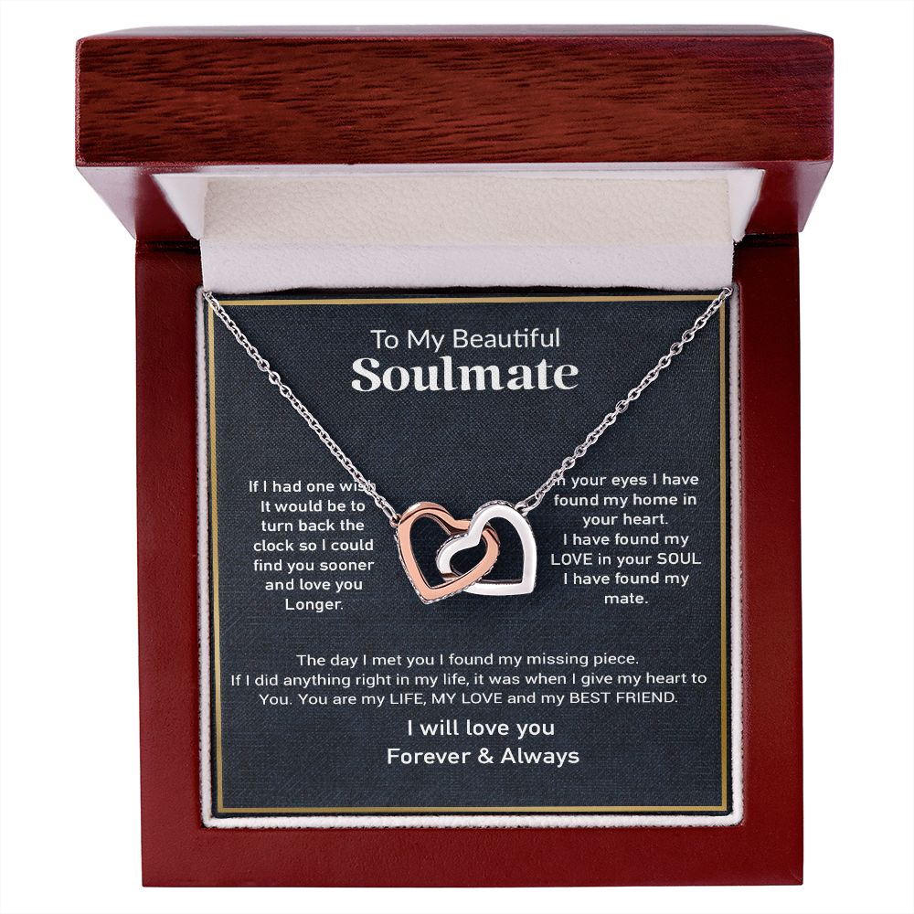 To My Soulmate Necklace, Gift For Her, Gift For Soulmate, Valentine's Gift for My Wife Girlfriend